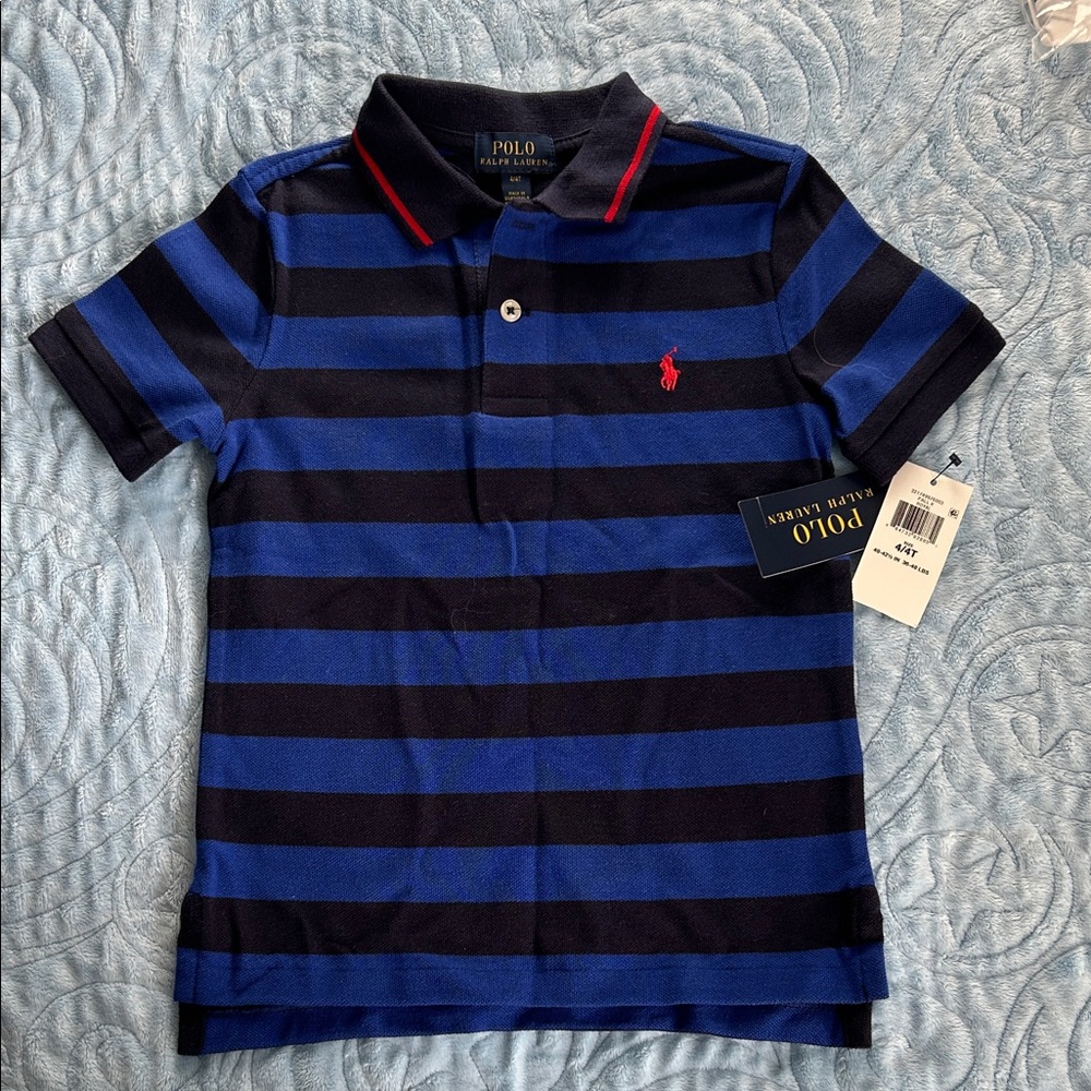 Polo by Ralph Lauren Kids Navy and Black Striped Polo